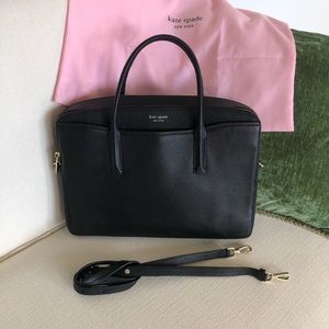Kate Spade Black Leather Laptop Case